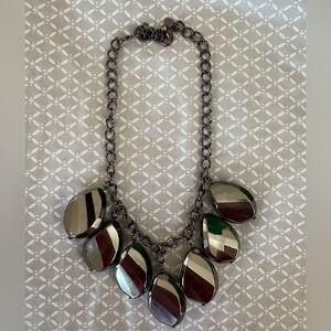 Express Silver Iridescent Chunky Teardrop Necklace